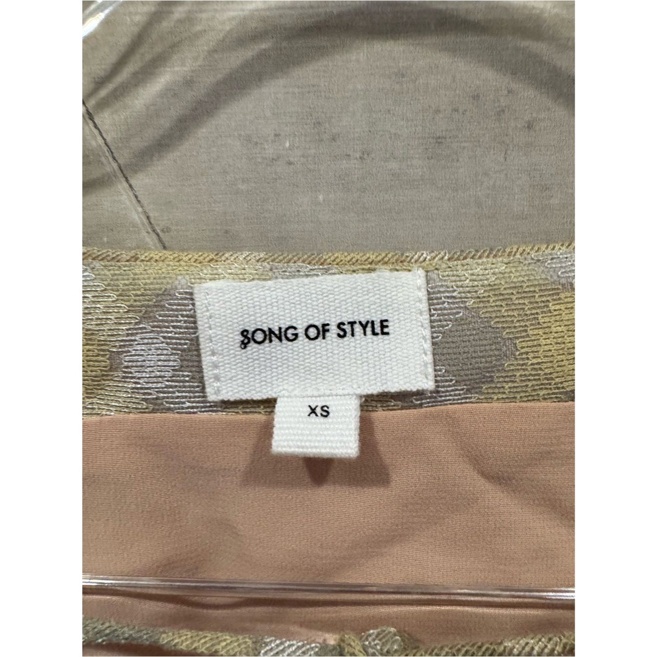 Nwt Revolve Song Of Style Tan, Cream, Yellow Plaid Cut Out Neck Mini Dress Xs — image 6 of 8